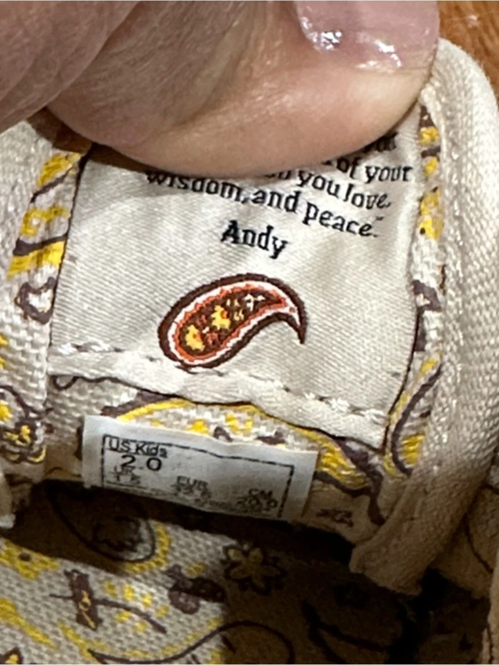 Anderson Paak x Vans girls Sand Paisley Neutral Suede Casual Lace-Up Sneakers